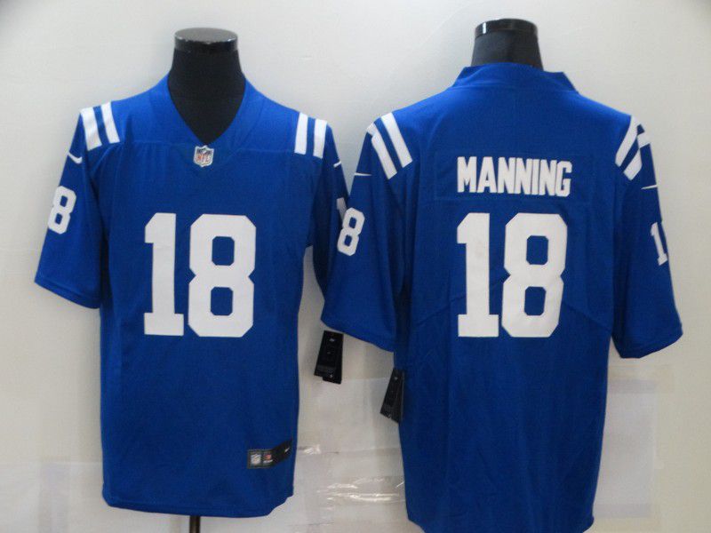 Men Indianapolis Colts #18 Manning Blue Nike Vapor Untouchable Limited 2020 NFL Nike Jerseys